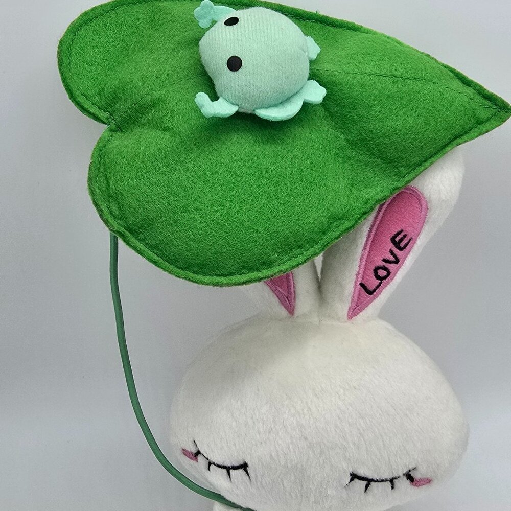 LOVE Chan White Rabbit with Leaf Frog Bunny FuRyu UFO Plush Doll Japan Ai Otsuka